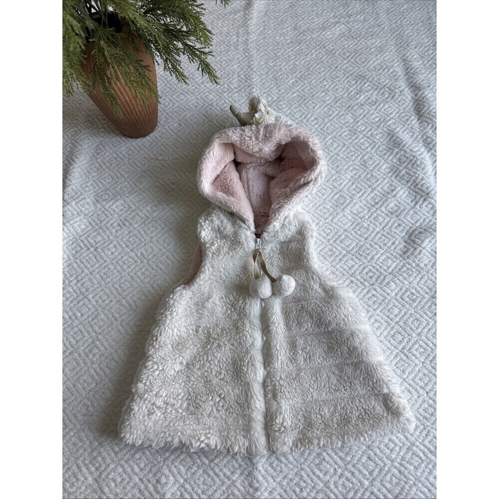 Mud Pie Ivory Unicorn Vest Sz  2T-3T